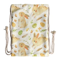 Cute Rabbits - Easter Spirit  Drawstring Bag (large) by ConteMonfrey