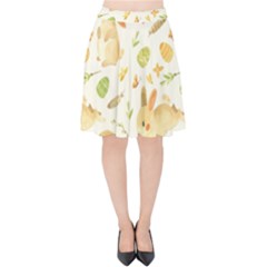 Cute Rabbits - Easter Spirit  Velvet High Waist Skirt by ConteMonfrey