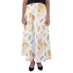 Cute Rabbits - Easter Spirit  Flared Maxi Skirt by ConteMonfrey