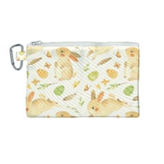 Cute Rabbits - Easter Spirit  Canvas Cosmetic Bag (medium) by ConteMonfrey