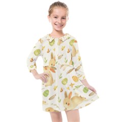 Cute Rabbits - Easter Spirit  Kids  Quarter Sleeve Shirt Dress by ConteMonfrey