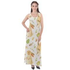 Cute Rabbits - Easter Spirit  Sleeveless Velour Maxi Dress by ConteMonfrey