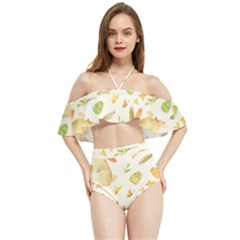 Cute Rabbits - Easter Spirit  Halter Flowy Bikini Set  by ConteMonfrey