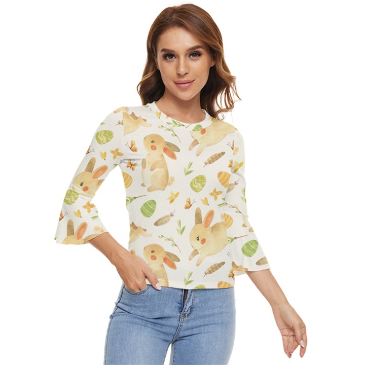 Cute Rabbits - Easter Spirit  Bell Sleeve Top