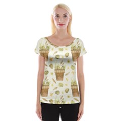 Plant Pot Easter Cap Sleeve Top by ConteMonfrey