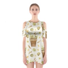 Plant Pot Easter Shoulder Cutout One Piece Dress by ConteMonfrey