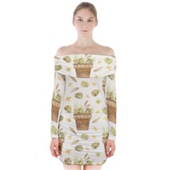 Plant Pot Easter Long Sleeve Off Shoulder Dress by ConteMonfrey