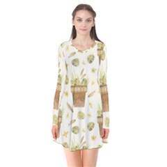 Plant Pot Easter Long Sleeve V-neck Flare Dress by ConteMonfrey