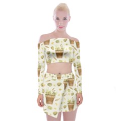 Plant Pot Easter Off Shoulder Top With Mini Skirt Set by ConteMonfrey