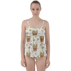 Plant Pot Easter Twist Front Tankini Set by ConteMonfrey