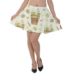 Plant Pot Easter Velvet Skater Skirt by ConteMonfrey