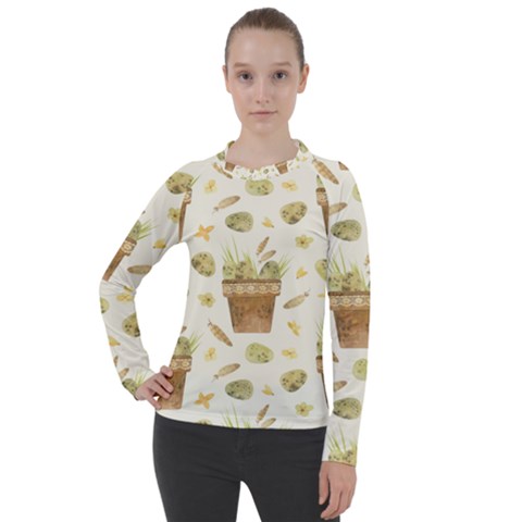 Plant Pot Easter Women s Pique Long Sleeve Tee by ConteMonfrey