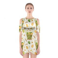 Easter Eggs   Shoulder Cutout One Piece Dress by ConteMonfrey