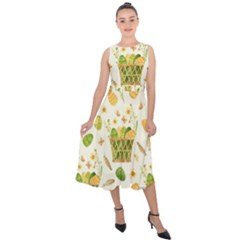 Easter Eggs   Midi Tie-back Chiffon Dress by ConteMonfrey