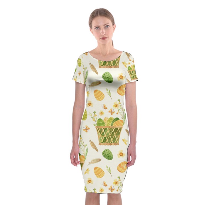 Easter Eggs   Classic Short Sleeve Midi Dress