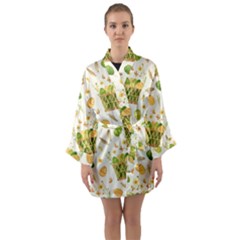 Easter Eggs   Long Sleeve Satin Kimono by ConteMonfrey