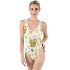 Easter Eggs   High Leg Strappy Swimsuit by ConteMonfrey