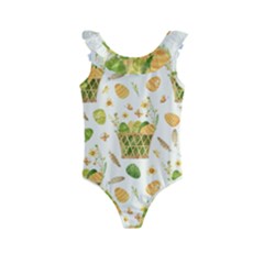 Easter Eggs   Kids  Frill Swimsuit by ConteMonfrey