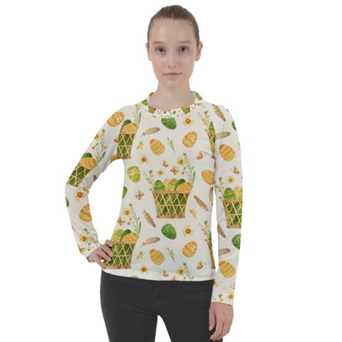 Easter Eggs   Women s Pique Long Sleeve Tee by ConteMonfrey