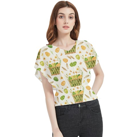 Easter Eggs   Butterfly Chiffon Blouse by ConteMonfrey