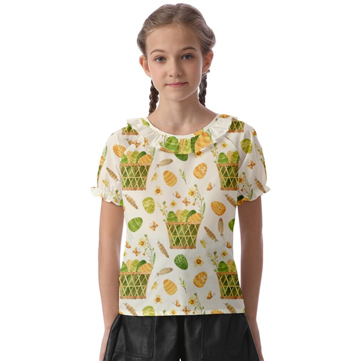 Easter Eggs   Kids  Frill Chiffon Blouse