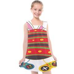 Game Lover Easter - Two Joysticks Kids  Cross Back Dress by ConteMonfrey