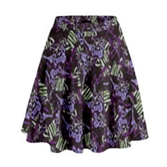 Abstract Collage Random Pattern High Waist Skirt by dflcprintsclothing