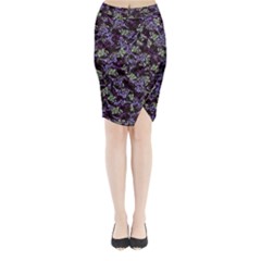 Abstract Collage Random Pattern Midi Wrap Pencil Skirt