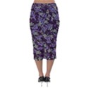 Abstract Collage Random Pattern Velvet Midi Pencil Skirt View2