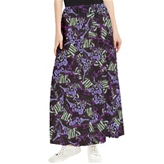 Abstract Collage Random Pattern Maxi Chiffon Skirt