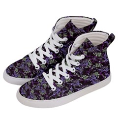 Abstract Collage Random Pattern Women s Hi-top Skate Sneakers