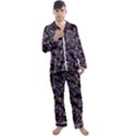 Abstract Collage Random Pattern Men s Long Sleeve Satin Pajamas Set View1