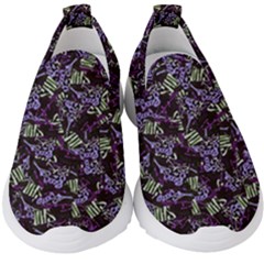 Abstract Collage Random Pattern Kids  Slip On Sneakers