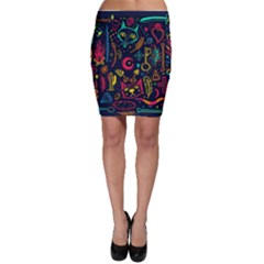 Sketch Graphic Illustration Bodycon Skirt by Vaneshart