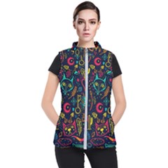 Sketch Graphic Illustration Women s Puffer Vest