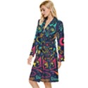 Sketch graphic illustration Long Sleeve Velour Robe View2