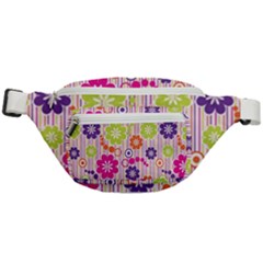 Multicolored Floral Wallpaper Pattern Background Texture Surface Fanny Pack by danenraven