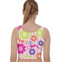 Multicolored Floral Wallpaper Pattern Background Texture Surface Velvet Racer Back Crop Top View2