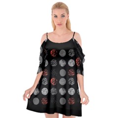 Black And Multicolored Polka Dot Wallpaper Artwork Digital Art Cutout Spaghetti Strap Chiffon Dress by danenraven