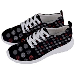 Black And Multicolored Polka Dot Wallpaper Artwork Digital Art Men s Lightweight Sports Shoes by danenraven