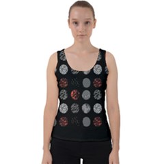 Black And Multicolored Polka Dot Wallpaper Artwork Digital Art Velvet Tank Top by danenraven