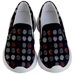 Black And Multicolored Polka Dot Wallpaper Artwork Digital Art Kids Lightweight Slip Ons by danenraven