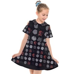 Black And Multicolored Polka Dot Wallpaper Artwork Digital Art Kids  Short Sleeve Shirt Dress by danenraven