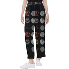 Black And Multicolored Polka Dot Wallpaper Artwork Digital Art Women s Pants  by danenraven