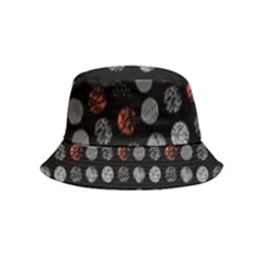 Black And Multicolored Polka Dot Wallpaper Artwork Digital Art Bucket Hat (kids) by danenraven