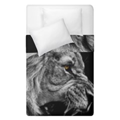 Roar Angry Male Lion Black Duvet Cover Double Side (single Size) by danenraven