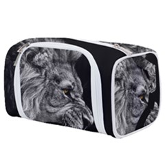 Roar Angry Male Lion Black Toiletries Pouch by danenraven