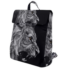 Roar Angry Male Lion Black Flap Top Backpack by danenraven