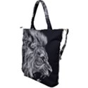 Roar Angry Male Lion Black Shoulder Tote Bag View2