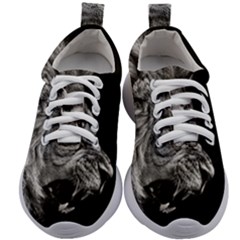 Roar Angry Male Lion Black Kids Athletic Shoes by danenraven